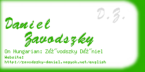 daniel zavodszky business card